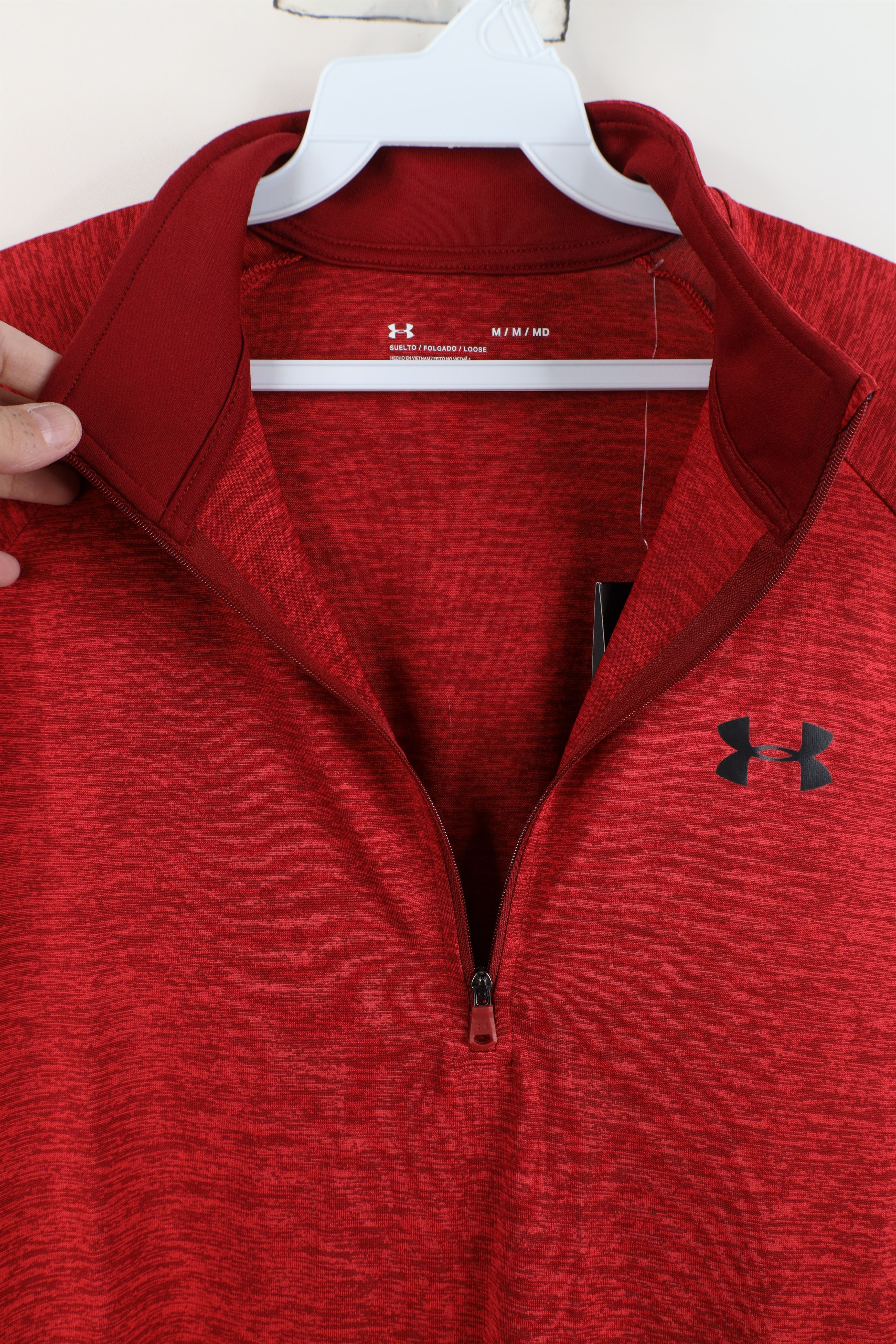 Under Armour New Under Armour Half Zip Pullover Jacket Top Heather Red Size US M / EU 48-50 / 2 - 8 Thumbnail