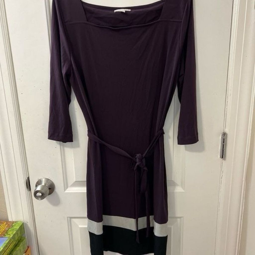 Christos New York New York & Company Women’s Purple Belted Dress Size Large Size XL / US 12-14 / IT 48-50 - 1 Thumbnail