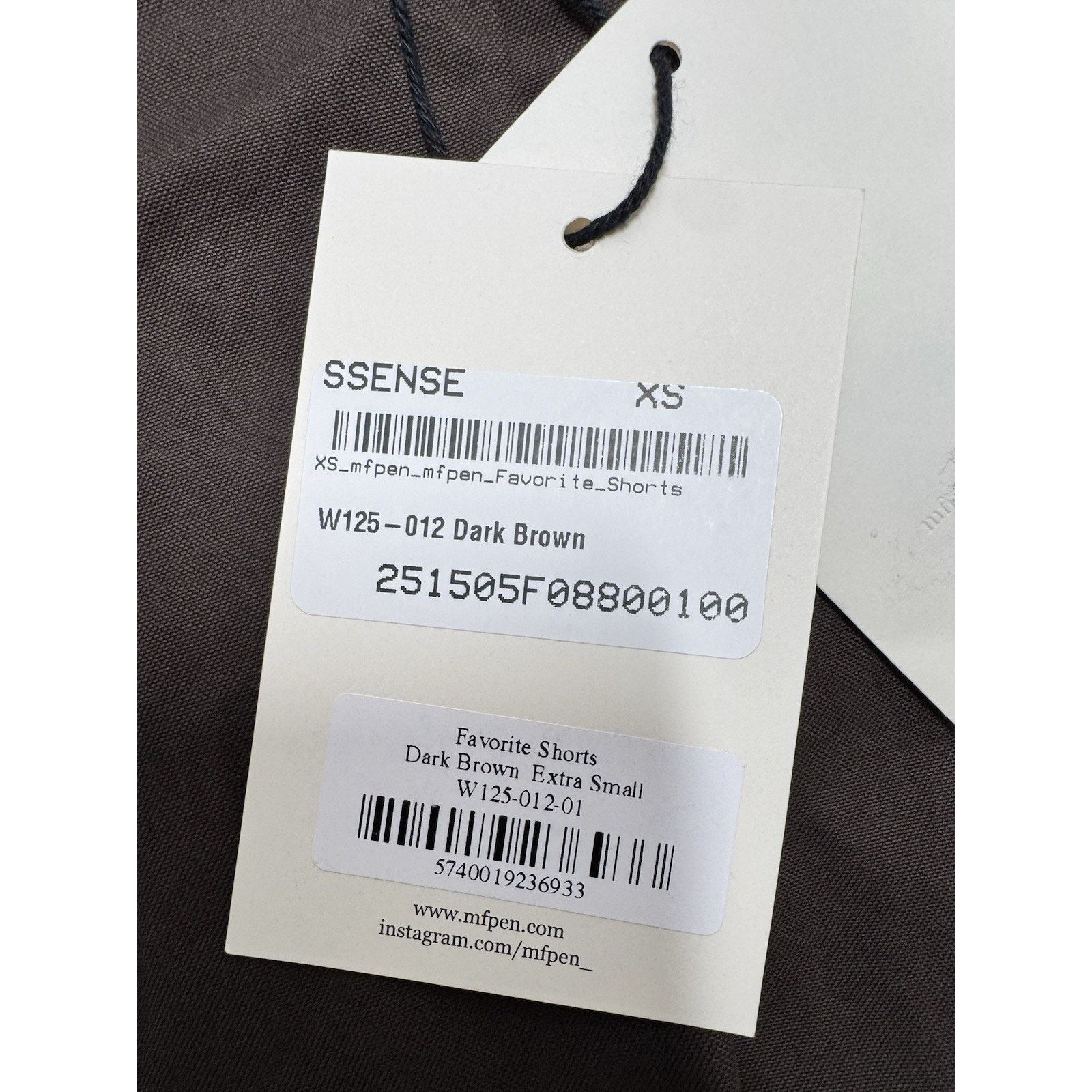 Mfpen mfpen Favorite Shorts Dark Brown XS Size 24" / US 00 / IT 34 - 5 Thumbnail