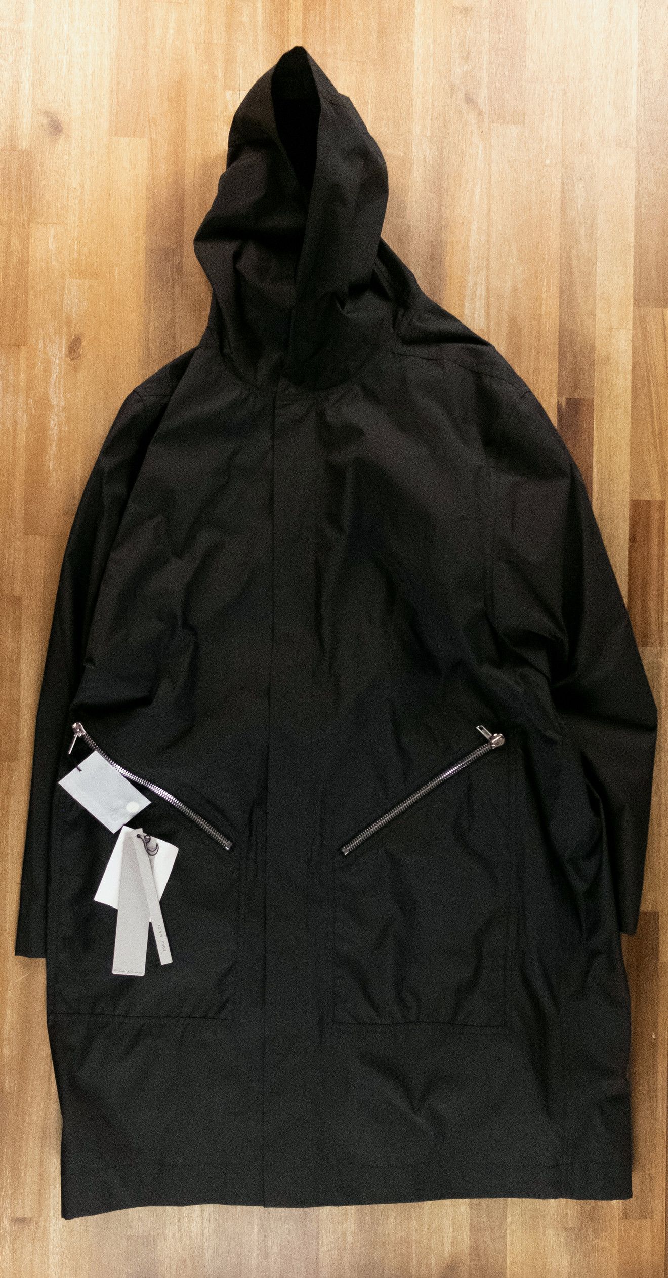 Rick Owens RICK OWENS black oversized hooded raincoat jacket Medium Size US M / EU 48-50 / 2 - 5 Thumbnail