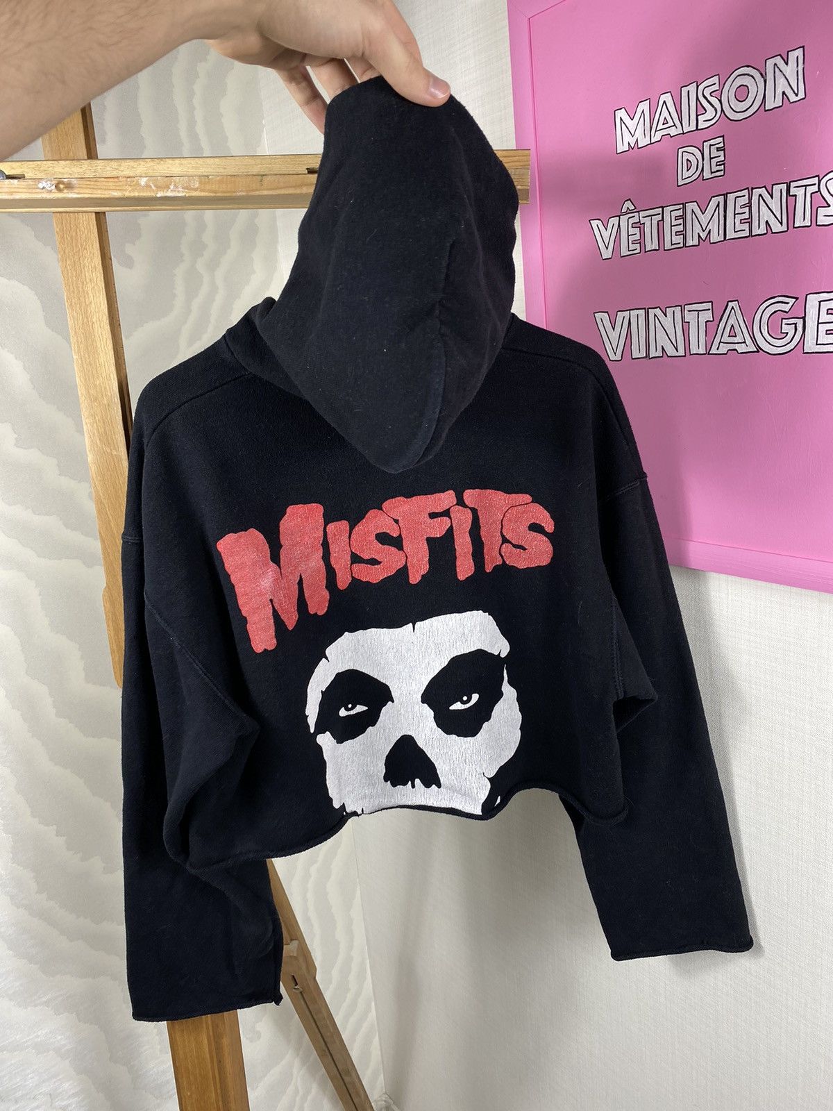 Fruit Of The Loom Misfits Skull Crop Hoodie Size M / US 6-8 / IT 42-44 - 7 Thumbnail