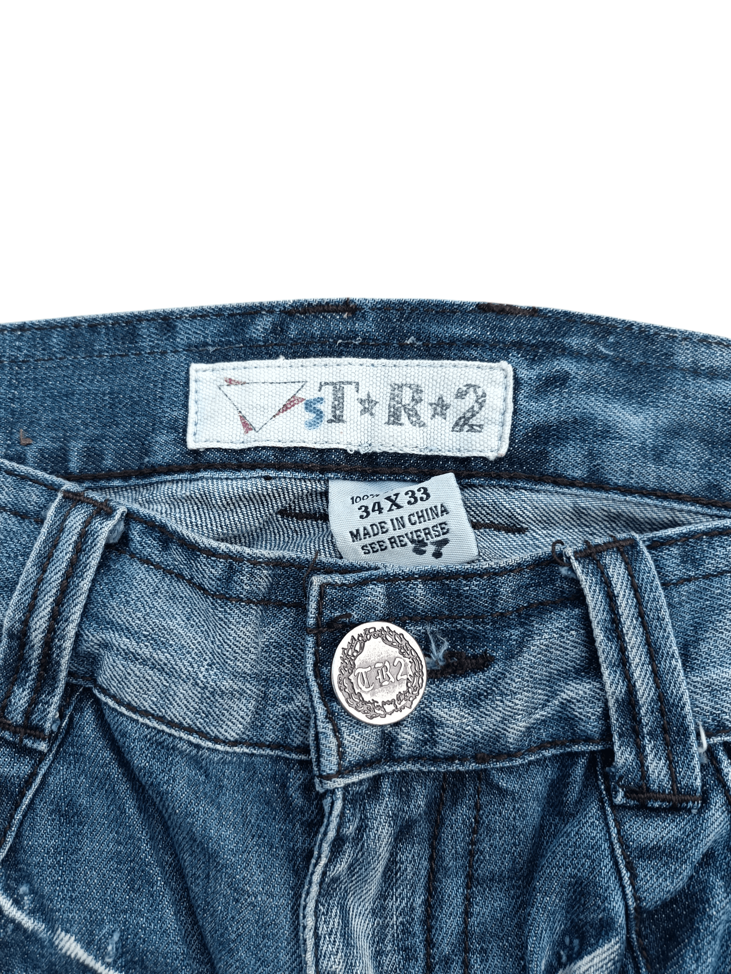 Japanese Brand BAGGY JAPANESE BRAND TR2 WHISKERS DISTRESSED DENIM Size US 34 / EU 50 - 7 Thumbnail