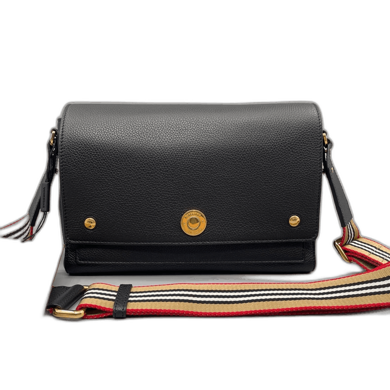 Burberry Leather Crossbody Messenger Bag in Black, Women's