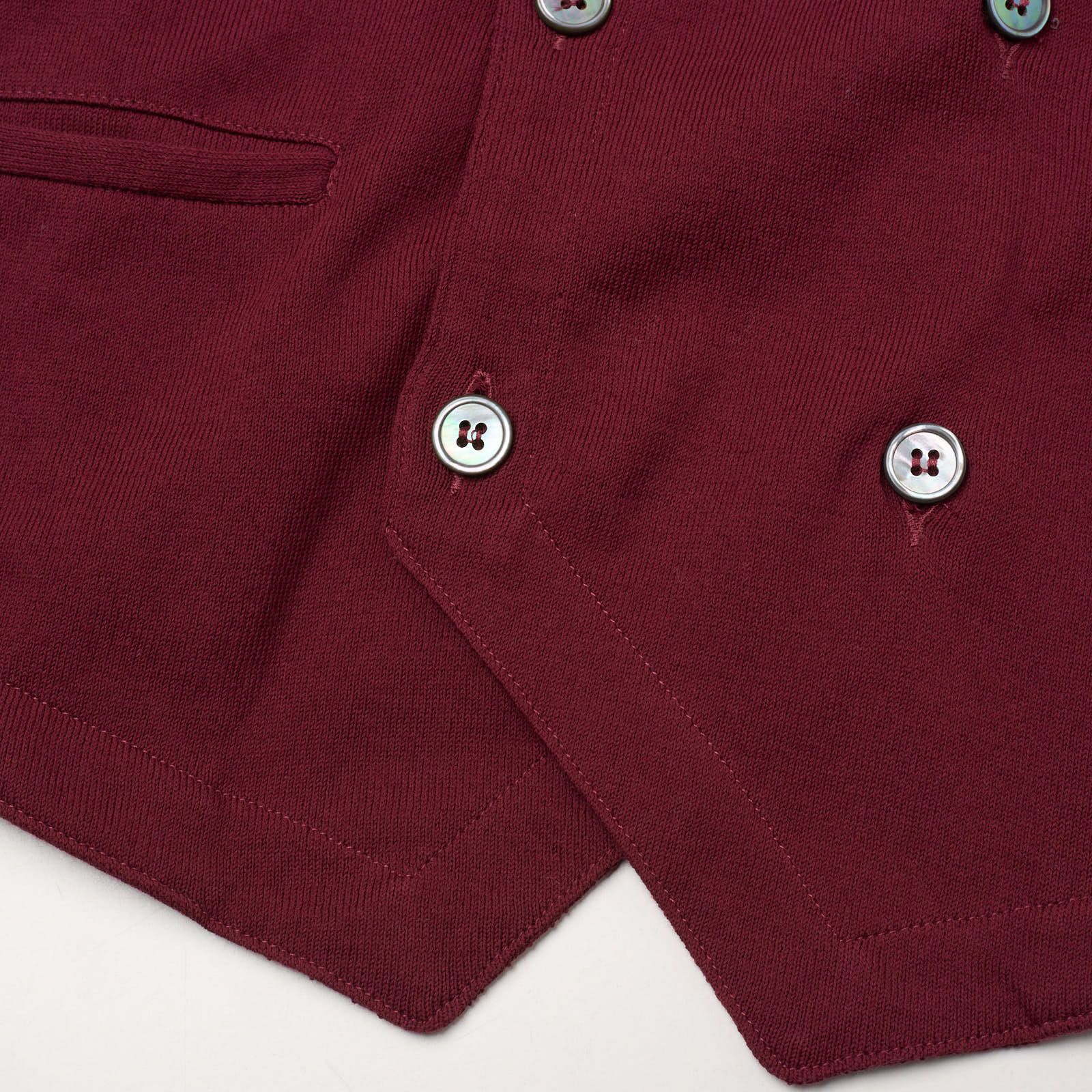 Gran Sasso GRAN SASSO Burgundy Cotton Knit DB Vest Waistcoat Size US M / EU 48-50 / 2 - 5 Thumbnail