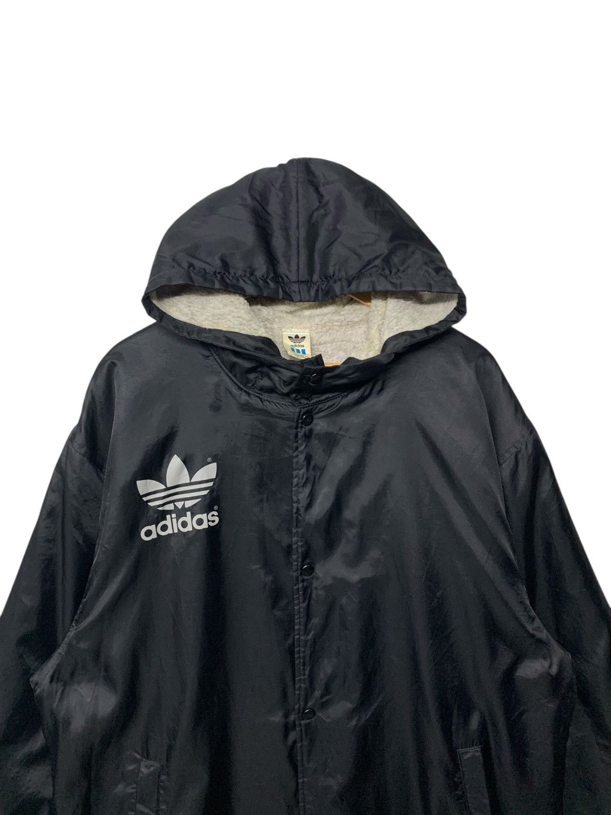 Adidas Vintage 90's Adidas Big Logo Snap Button Coach Jacket Size US L / EU 52-54 / 3 - 4 Thumbnail