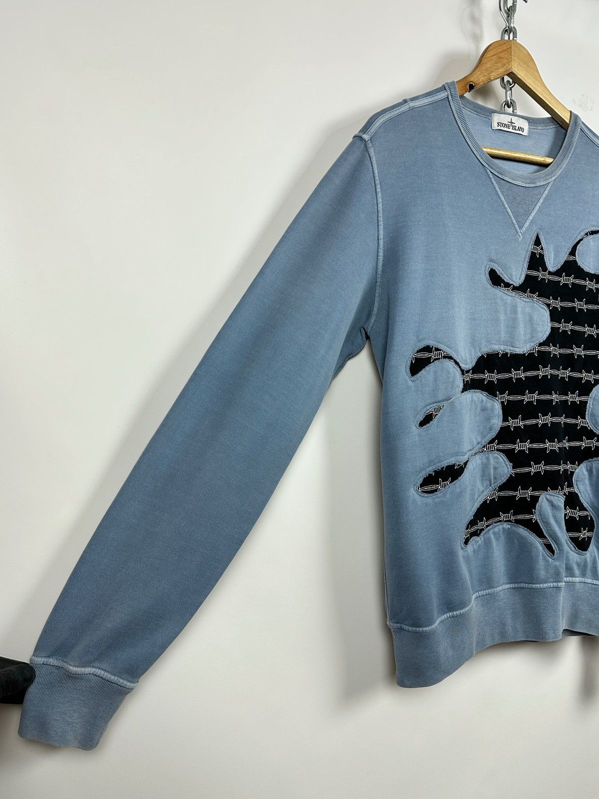 Stone Island Stone Island Custom Garment Dyed Blue Sweatshirt Size US L / EU 52-54 / 3 - 12 Thumbnail