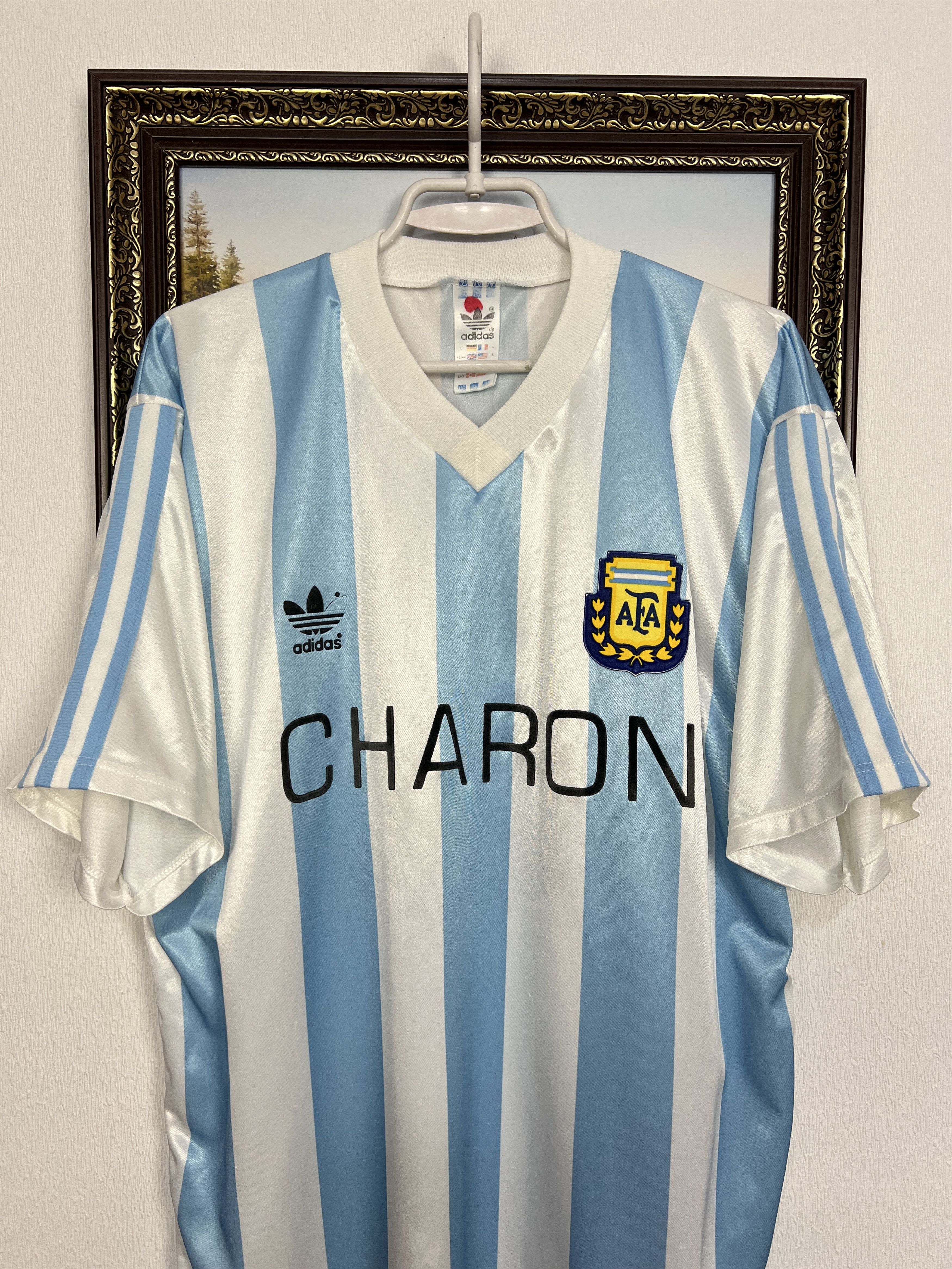 Adidas Argentina Home football shirt 1990 Soccer #11 Jersey Trikot Size US L / EU 52-54 / 3 - 2 Thumbnail