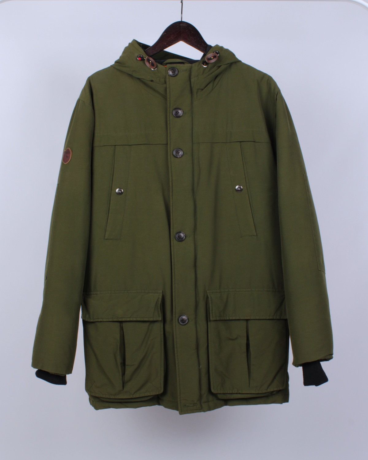 Vintage ONE TRUE SAXON Down Feather Green Khaki Parka Jacket Size US M / EU 48-50 / 2 - 2 Thumbnail