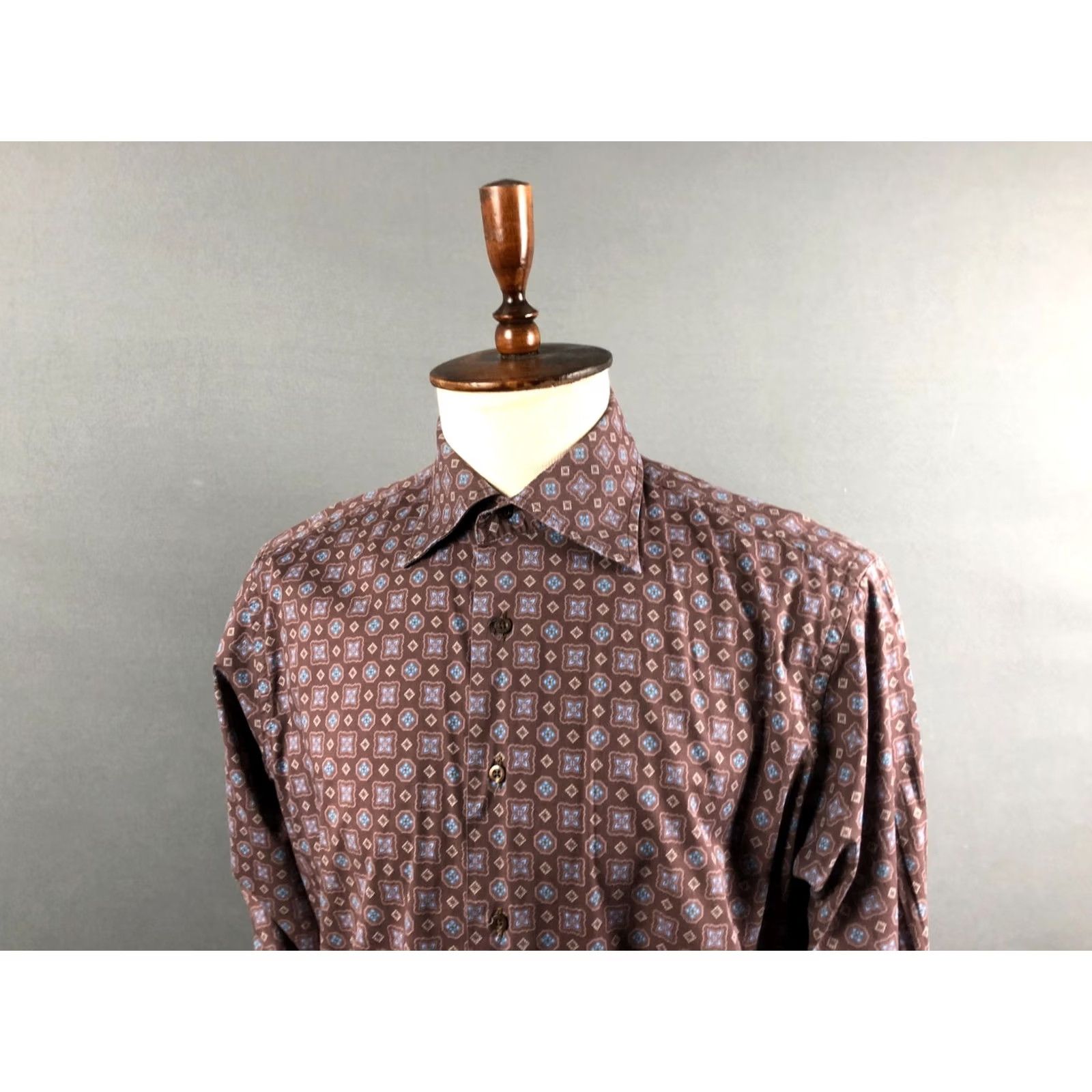 Etro ETRO Milano Shirt Men's Size 43 Brown Cotton Blend Patterned Size US XL / EU 56 / 4 - 5 Thumbnail