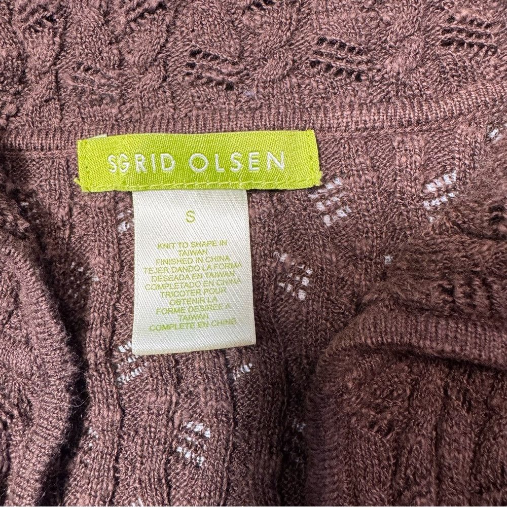 Other Sigrid Olsen Knit Cotton Short Sleeve Collared Brown Cardig Size S / US 4 / IT 40 - 7 Thumbnail