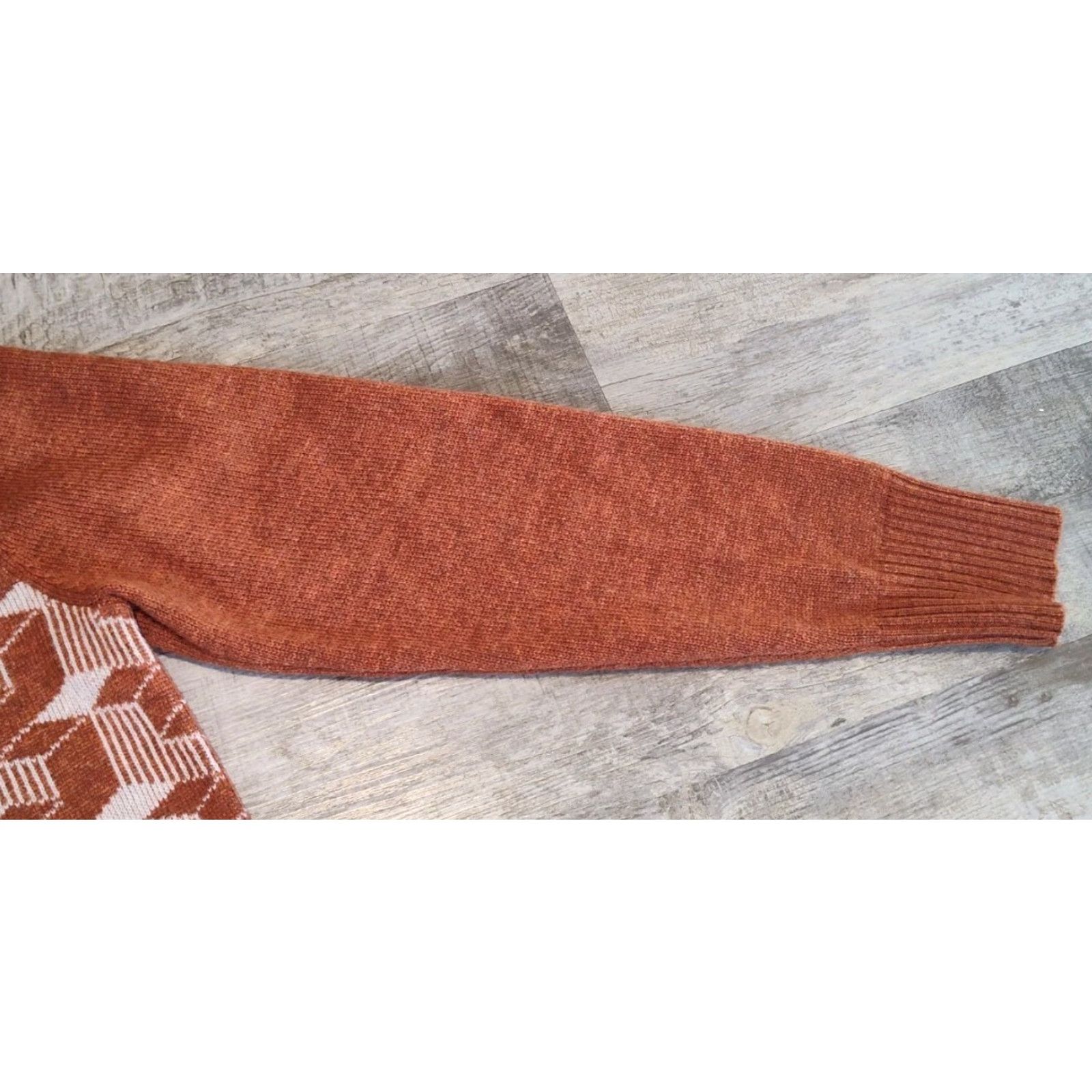 Levi's VINTAGE Levi's Wool Geometric Mens Mock Neck Sweater Regular Medium Orange Casual Winter Fall Spring Size US M / EU 48-50 / 2 - 5 Thumbnail