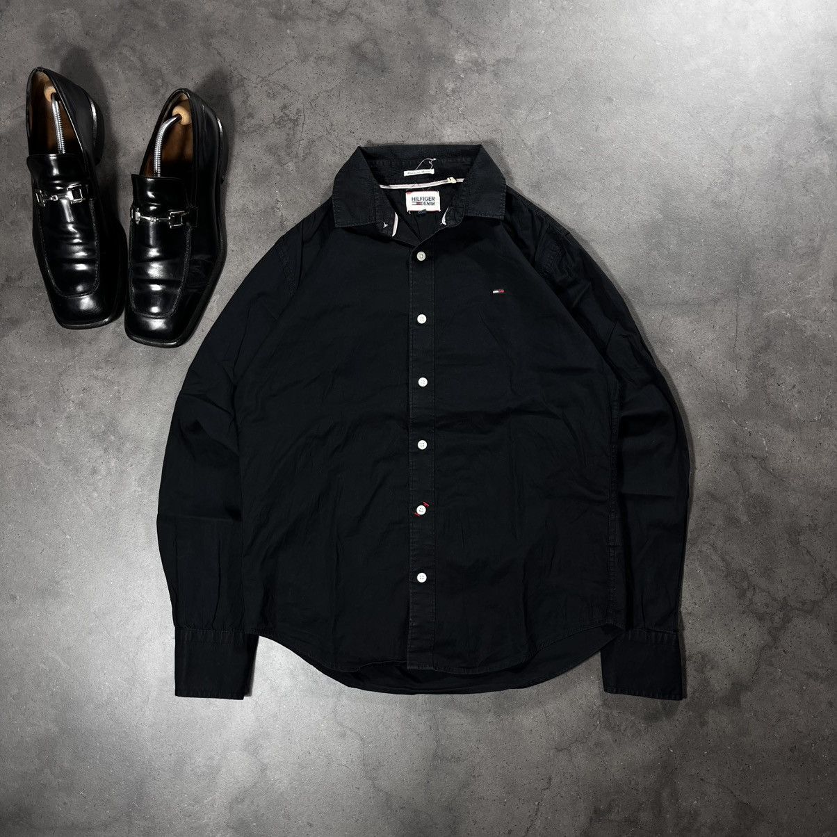 Tommy Hilfiger Tommy Hilfiger Black Mens Longsleeve Shirt Button Up Tee Size US S / EU 44-46 / 1 - 1 Thumbnail