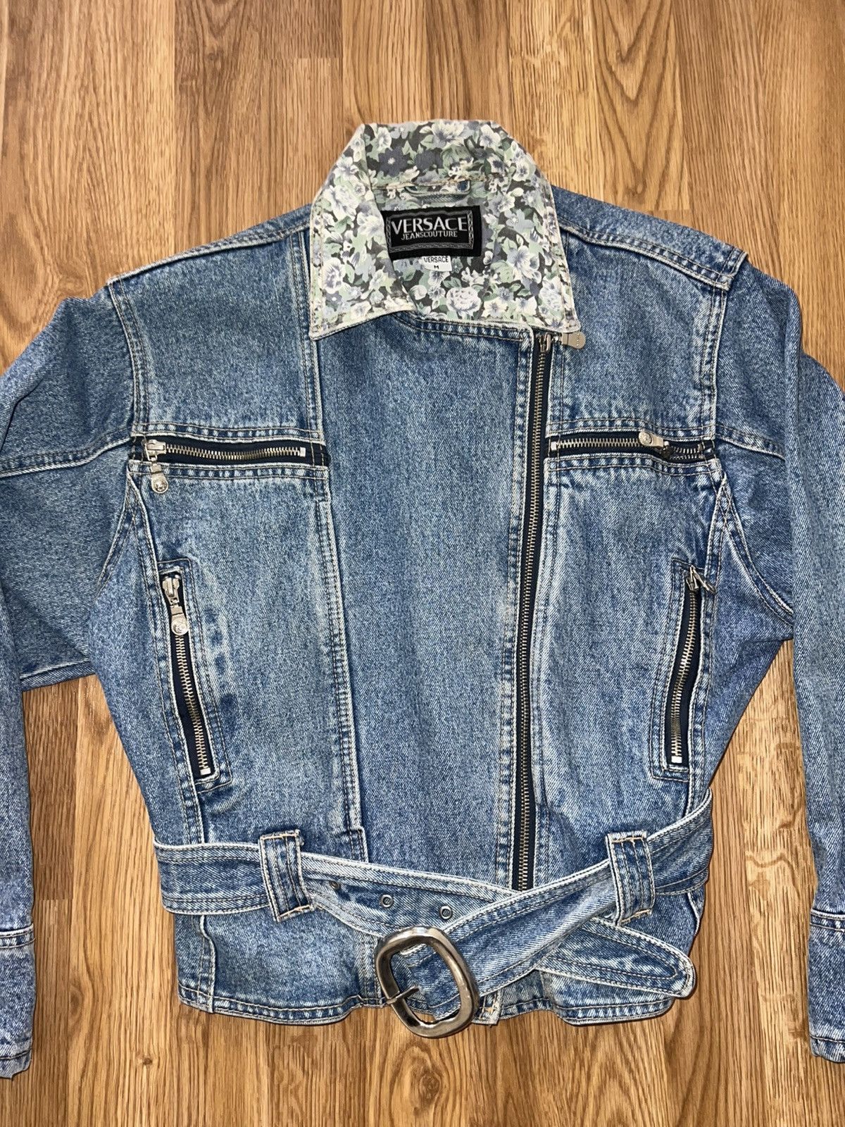 Versace Versace biker jean jacket 80/90s Gianni era (very rare) Size US M / EU 48-50 / 2 - 2 Thumbnail