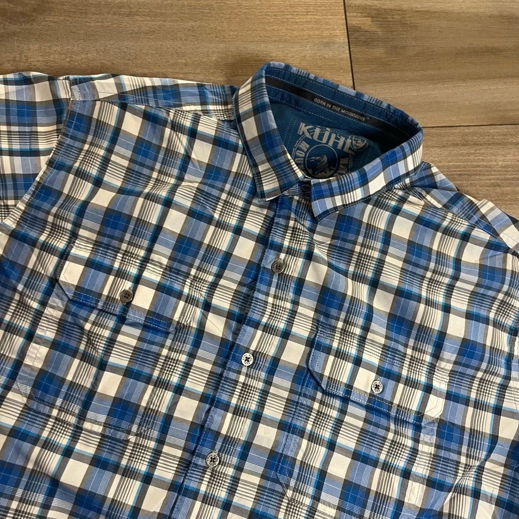 Kuhl Kuhl Blue Plaid Athletic Casual Buttonup Men Large Bin A-45 Size US L / EU 52-54 / 3 - 2 Thumbnail