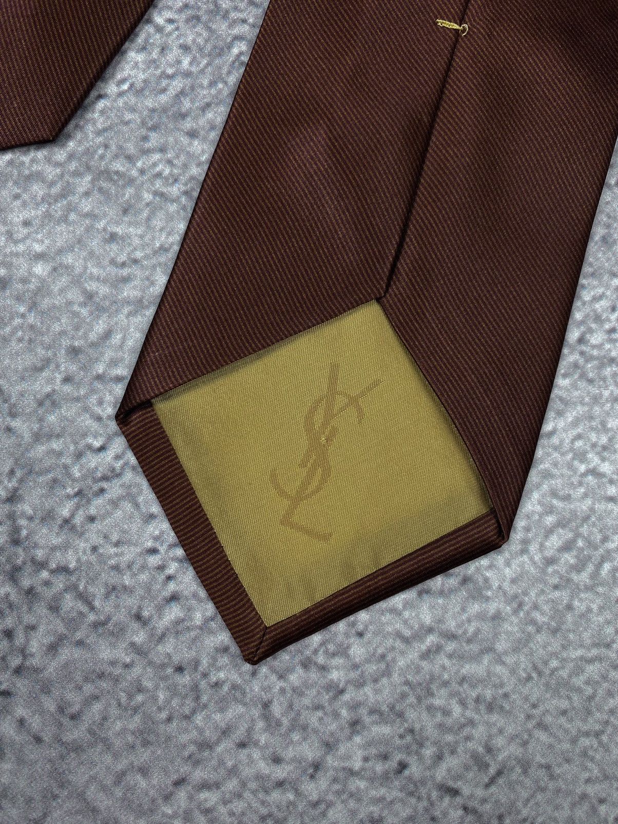 Vintage × Yves Saint Laurent Yves Saint Laurent Vintage YSL Big Logo Silk Tie Size ONE SIZE - 6 Thumbnail