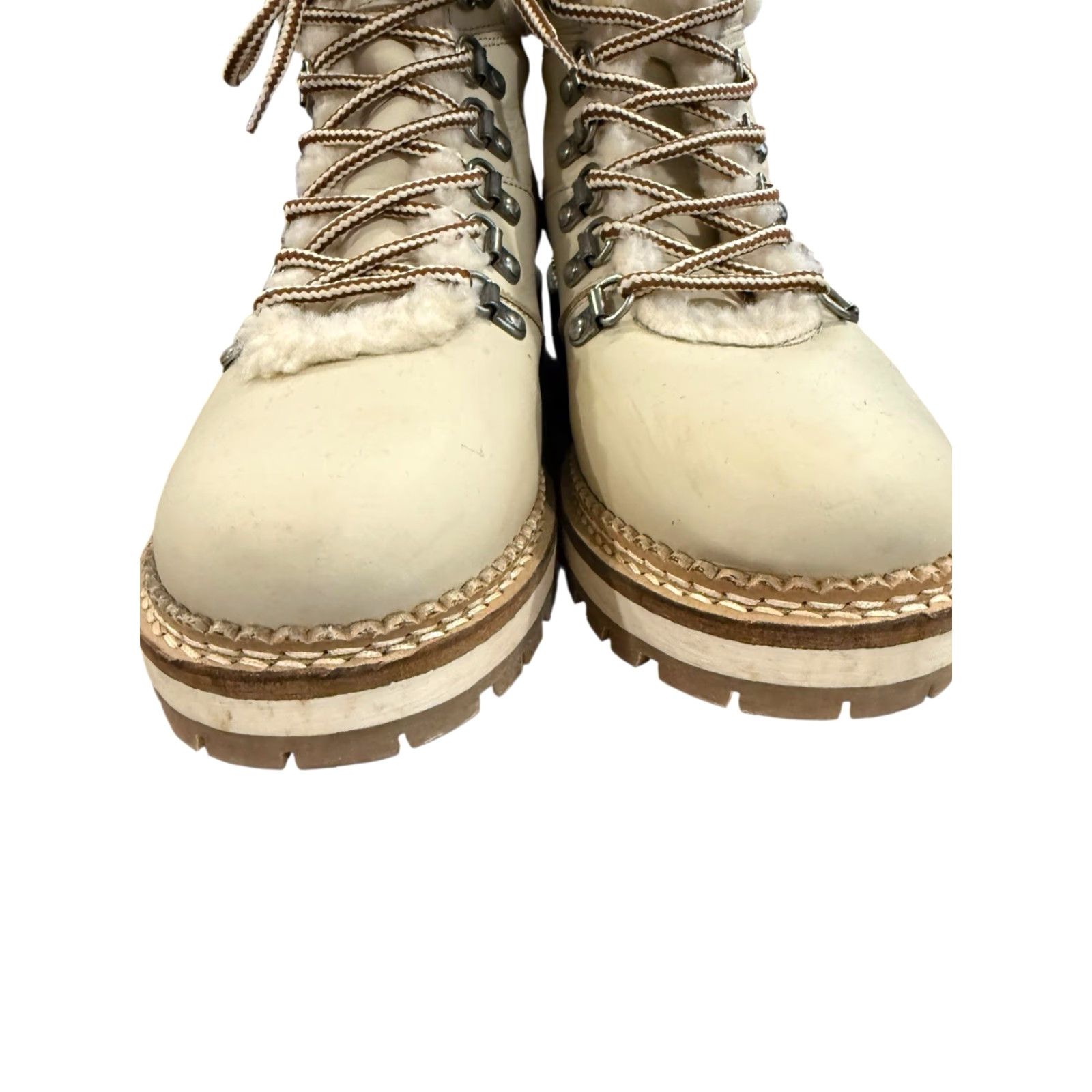 Vintage Alpine Design Beige Faux Shearling Holly Leather Hiking Boots Size 9.5 Women Size US 10 / IT 40 - 5 Thumbnail
