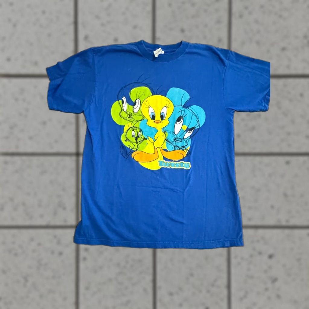 Vintage VINTAGE Looney Tunes T-Shirt Blue Graphic XL Tweety Bird Men Size US XL / EU 56 / 4 - 1 Thumbnail