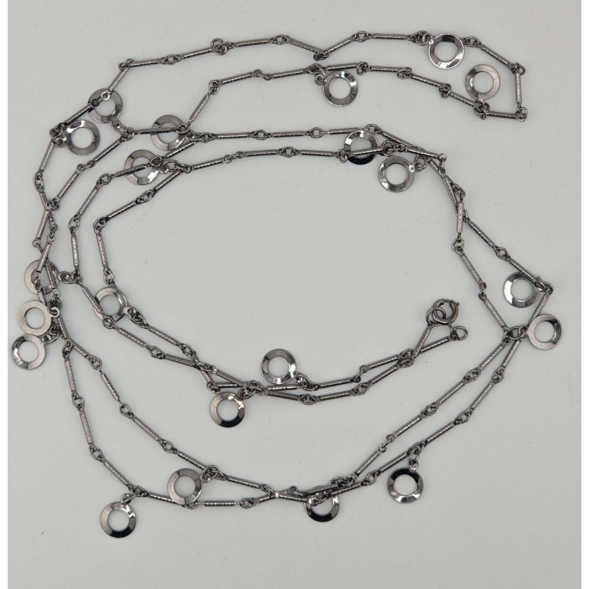 Other Modern Geometric Charm Silver-Tone Long Chain Necklace Size ONE SIZE - 8 Thumbnail