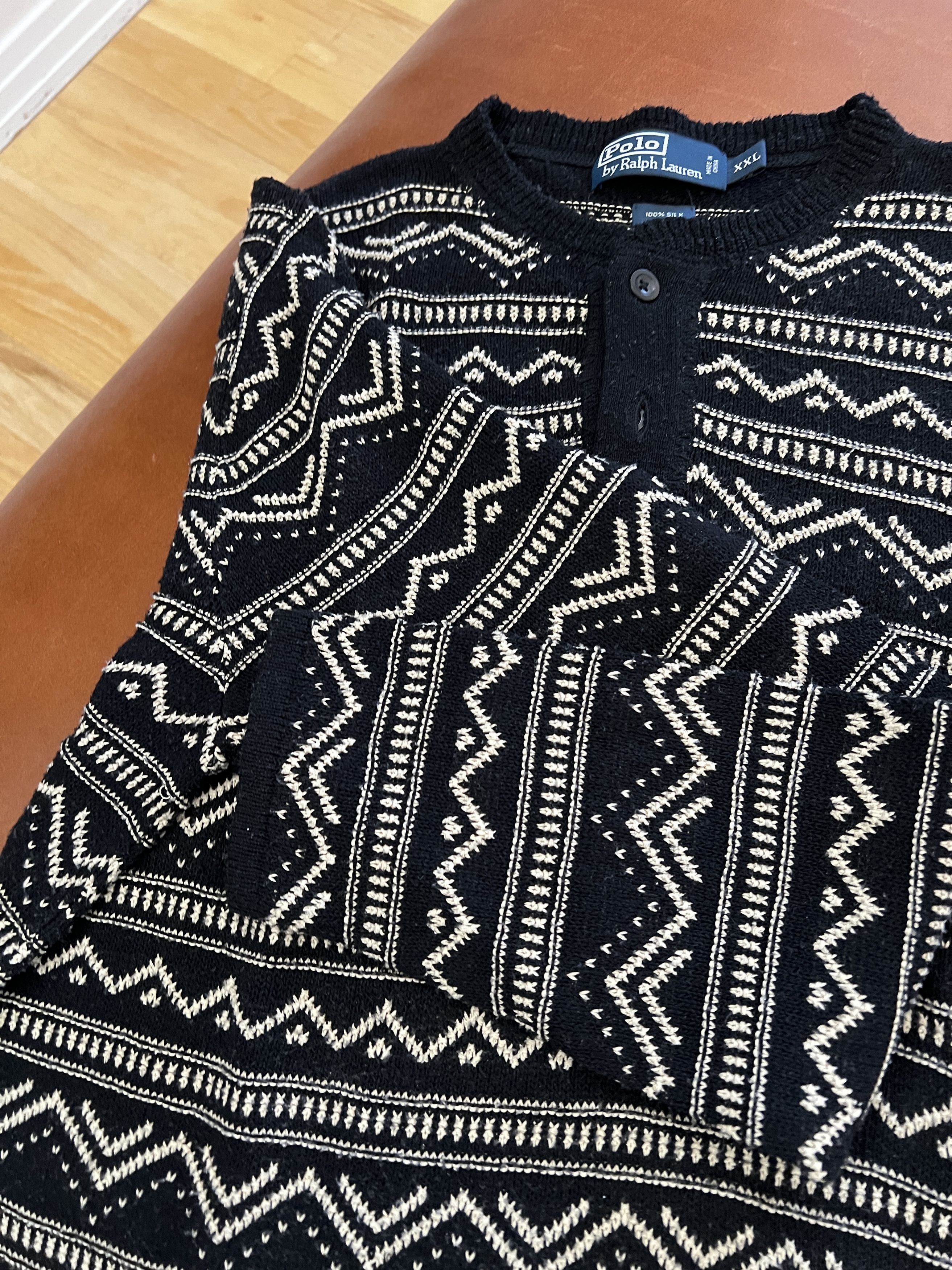 Polo Ralph Lauren Vintage Ralph Lauren Mens 100% Woven Silk Sweater Size US XXL / EU 58 / 5 - 3 Thumbnail