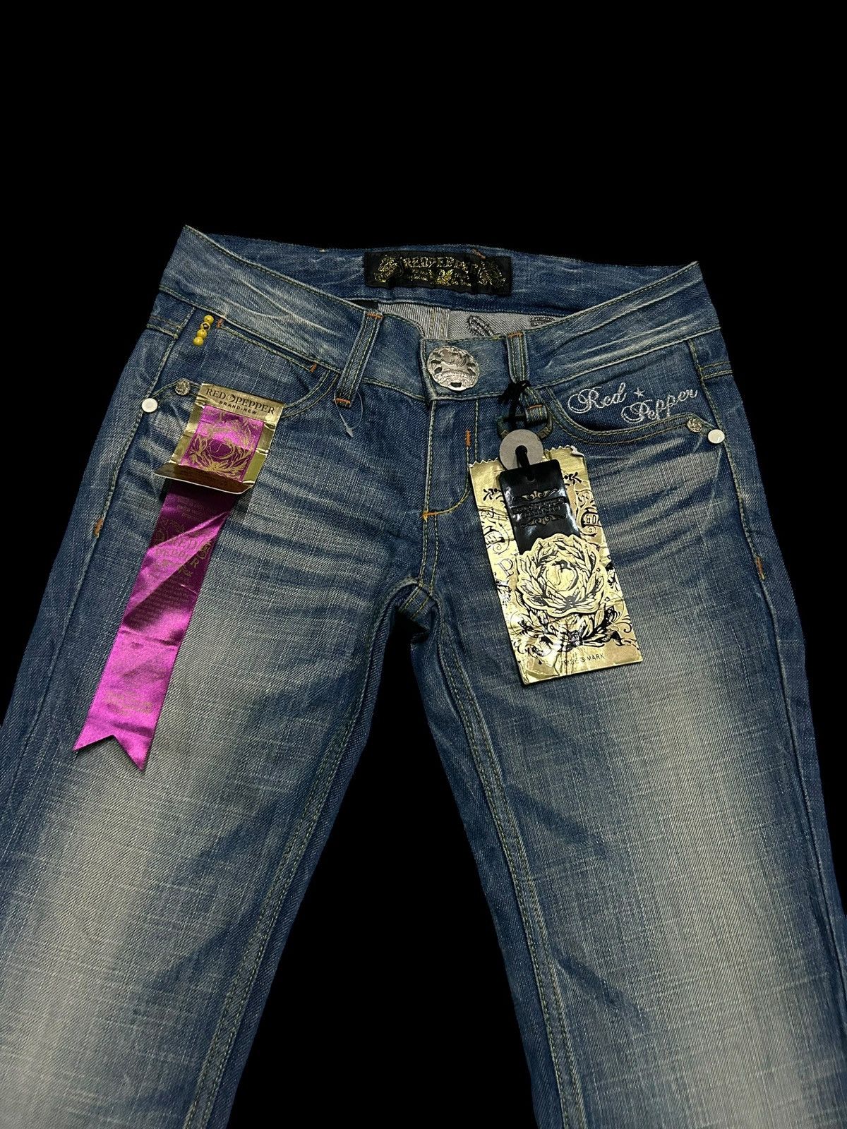 14th Addiction × If Six Was Nine × Le Grande Bleu (L.G.B.) Flare Japanese Brand RED PEPPER with Tags Crazy Design 🎌☠️☠️ Size US 30 / EU 46 - 3 Thumbnail