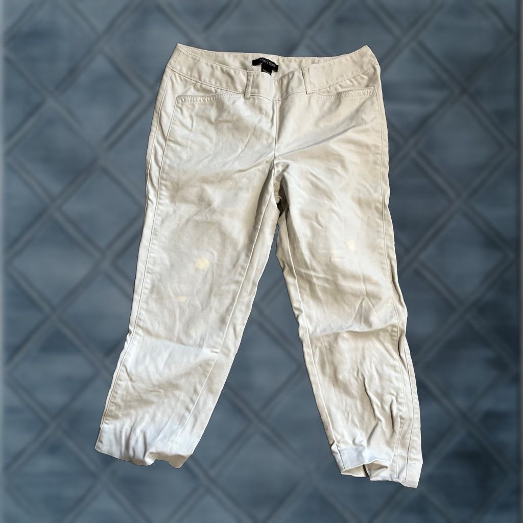 White House Black Market White House Black Market Pants Beige Slim Ankle Side Zip Size 6 Cotton Blend, Wool? No, ignore. Size 28" / US 6 / IT 42 - 1 Thumbnail