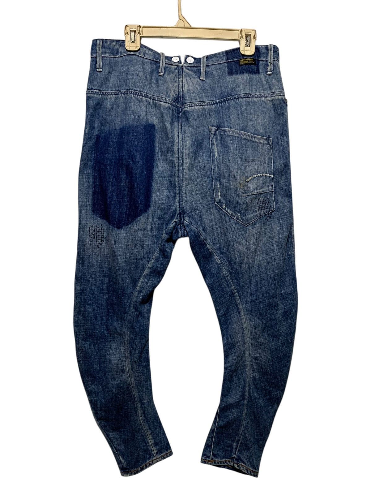 G-Star G Star Raw Denim J cut suspender patch sashiko stitch jeans Size US 33 - 7 Thumbnail