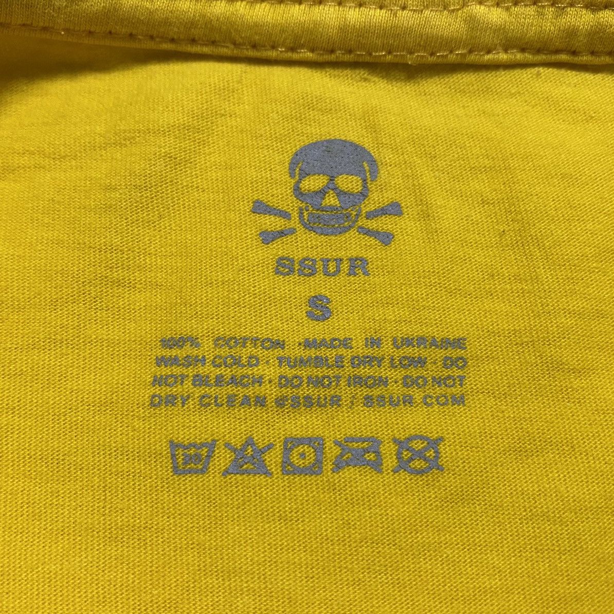 SSUR SSUR Big Print Box Logo Streetwear Yellow Cotton T-shirt Tee Size US S / EU 44-46 / 1 - 10 Thumbnail