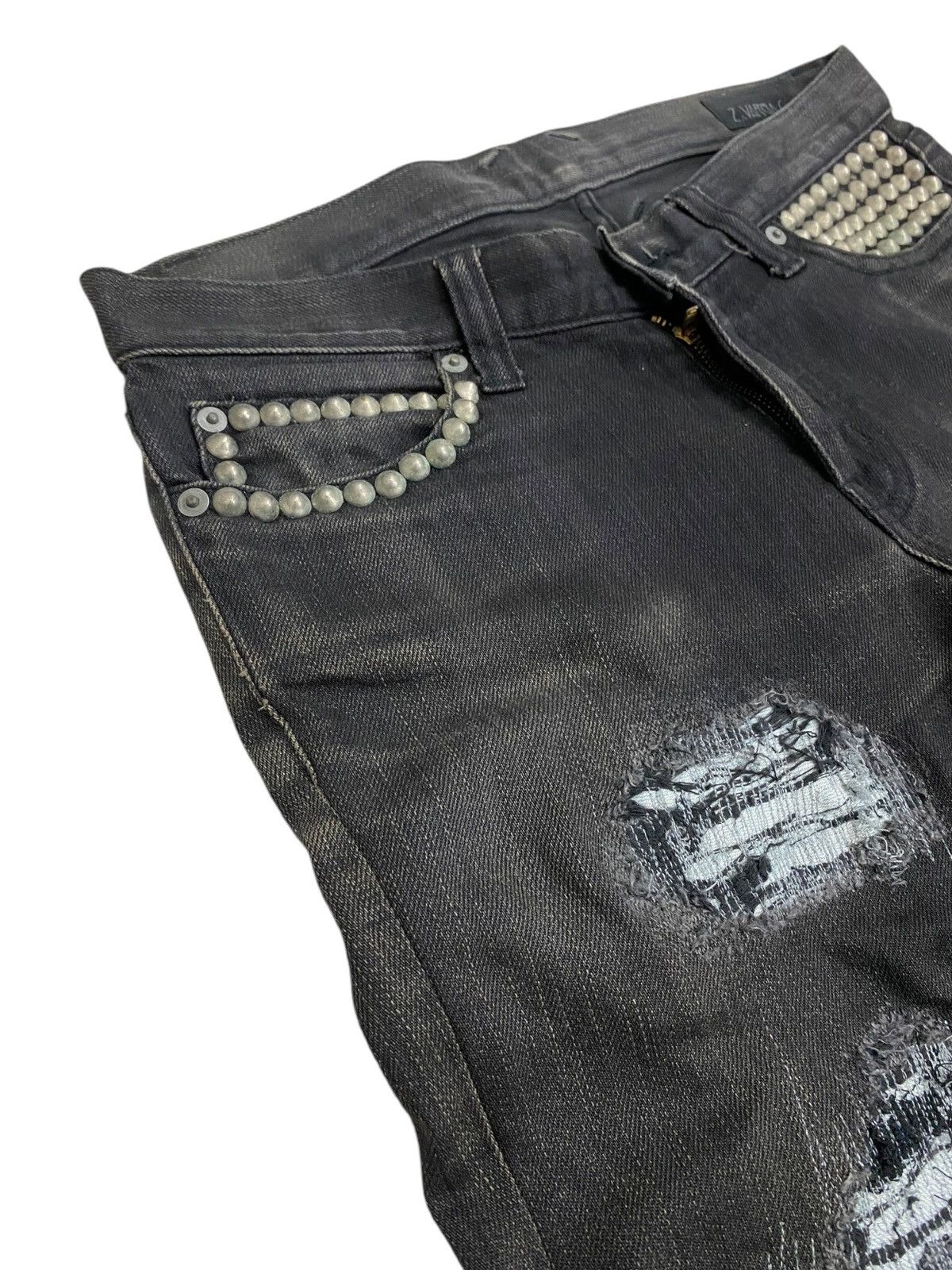 If Six Was Nine × Japanese Brand × Le Grande Bleu (L.G.B.) Vintage Z. Vargas Wide Legs Uruboros Heavy Stiched Studded Size US 31 - 11 Thumbnail