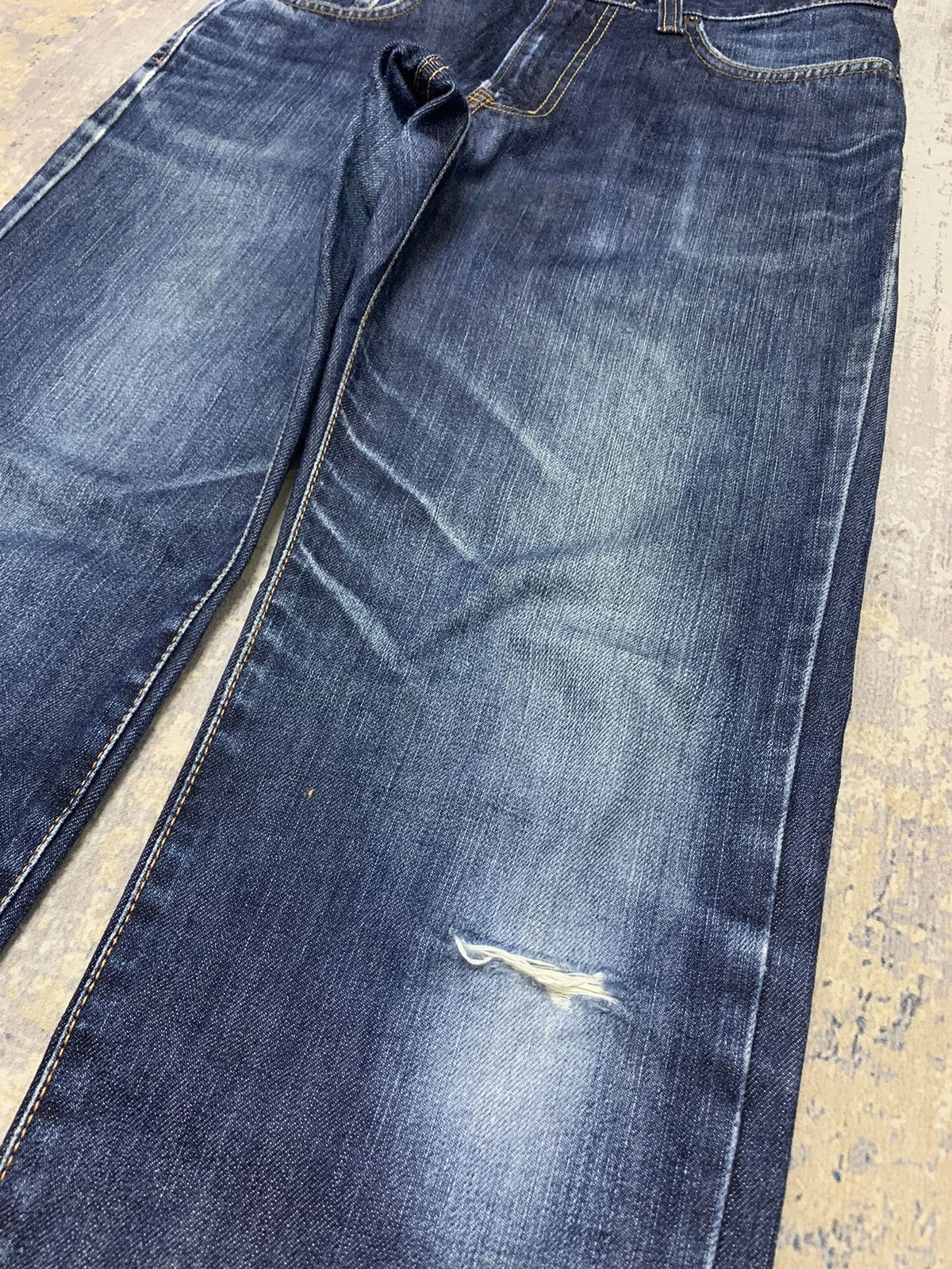 Japanese Brand Vintage EDWIN International Basic Distressed Denim Jean Size US 33 - 6 Thumbnail