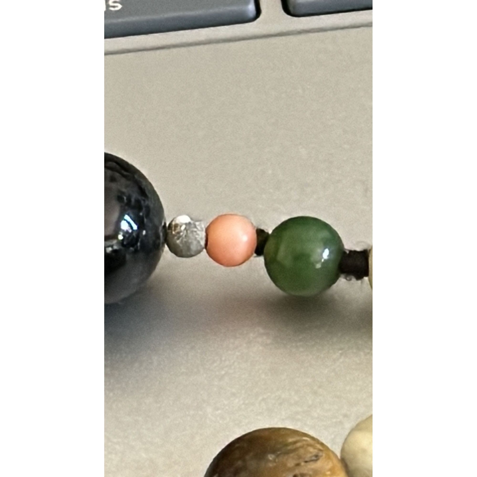 Vintage Vintage Gemstone Bead Necklace, Onyx, Tiger’s Eye, Nephrite Size ONE SIZE - 9 Thumbnail