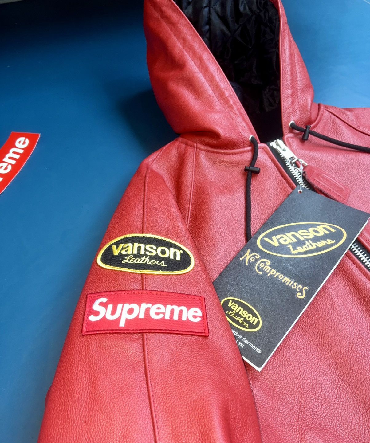 Supreme × Vanson Leathers Supreme Vanson Leather hooded work jacket Size US M / EU 48-50 / 2 - 7 Thumbnail
