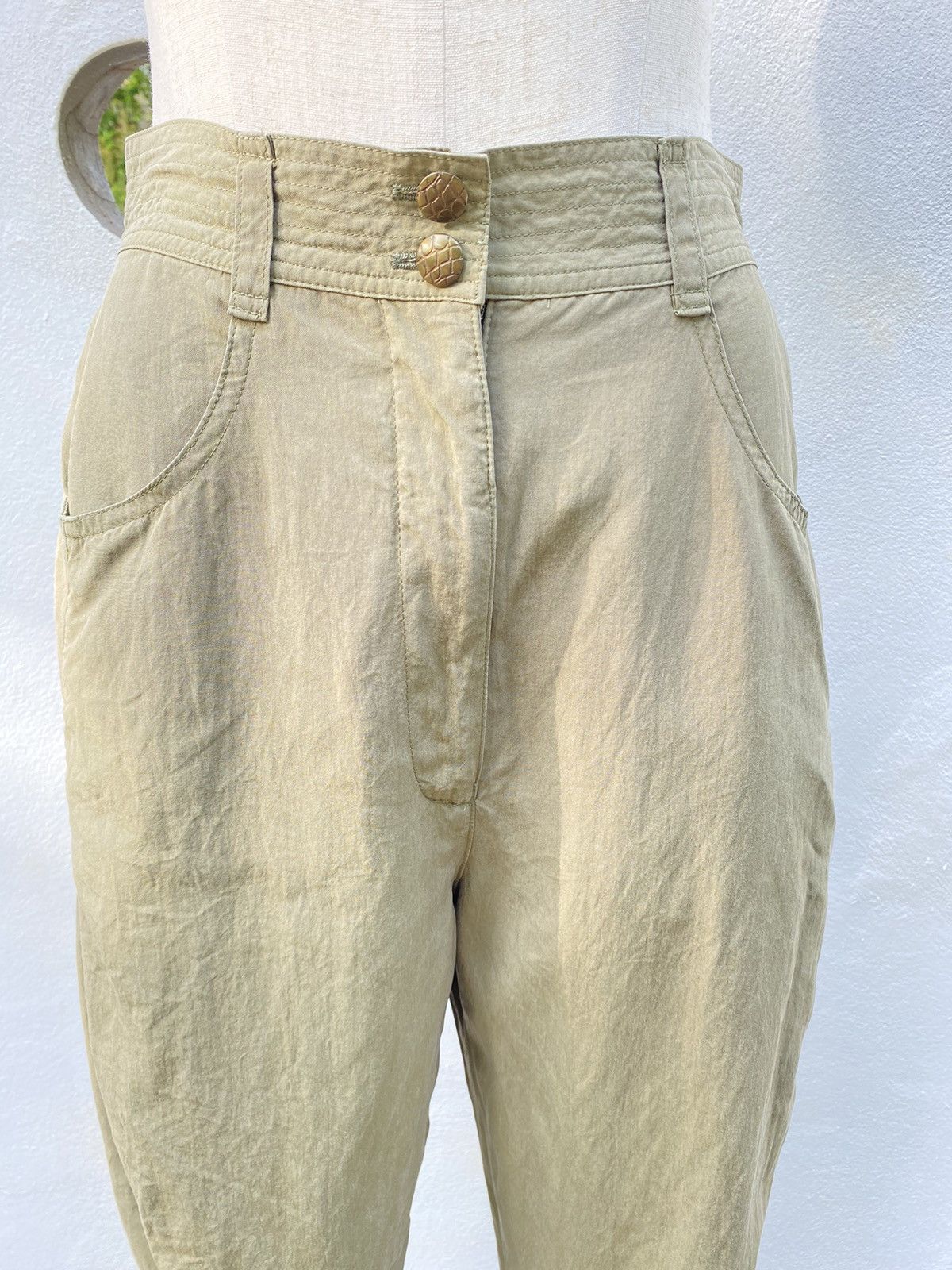 Versace Gianni Versace vintage mid-length green casual pants Size 27" / US 4 / IT 40 - 5 Thumbnail
