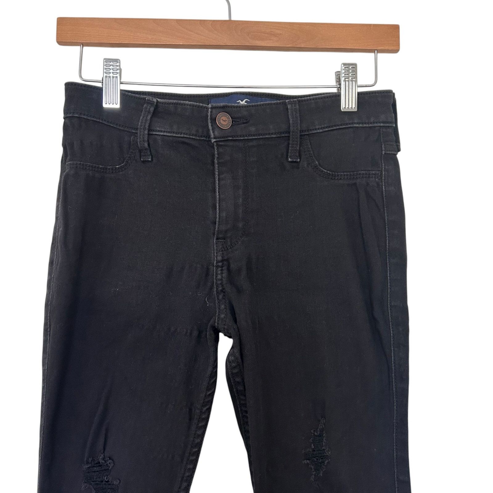 Hollister Hollister Black Mid Rise Jean Legging Jeans Sz 26 Size 26" / US 2 / IT 38 - 4 Thumbnail