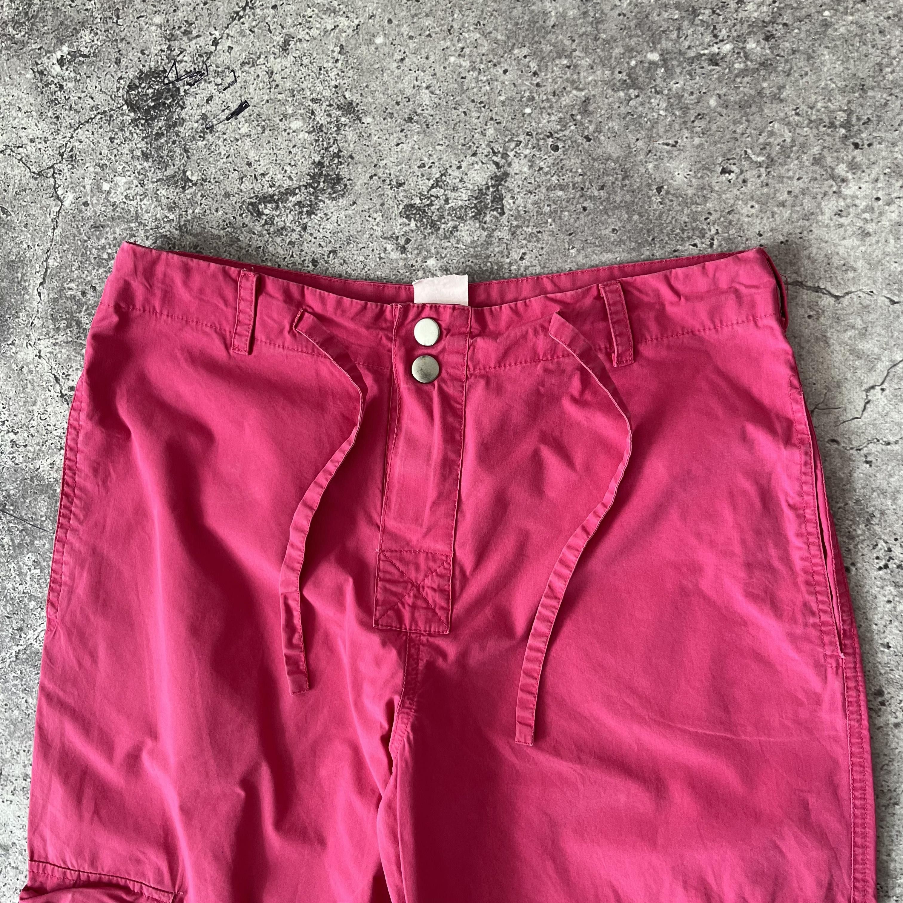 Japanese Brand × Vintage Vintage Y2K Pink Cargo Japanese Style Parachute Pants Size 36" / US 14 / IT 50 - 3 Thumbnail