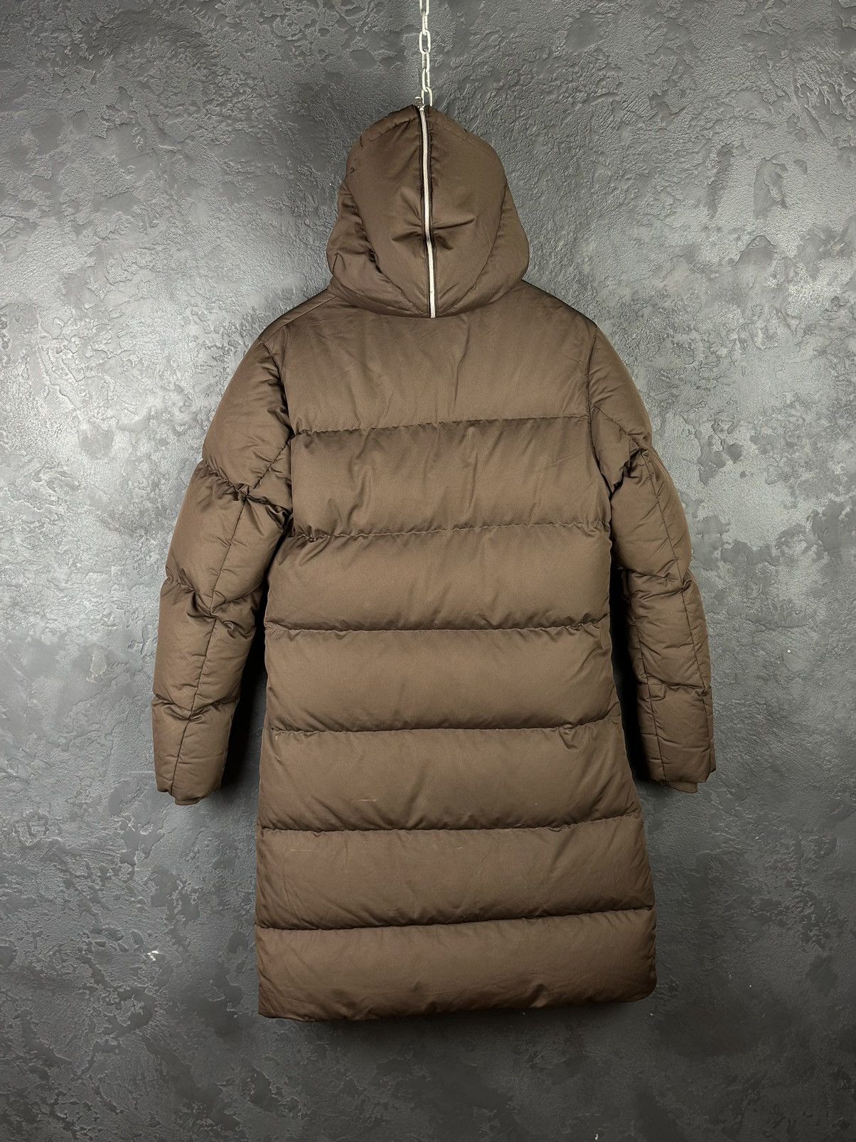 Nike × Vintage Vintage NIKE Brown Down Long Puffer Drill Jacket Swoosh Size US XS / EU 42 / 0 - 4 Thumbnail