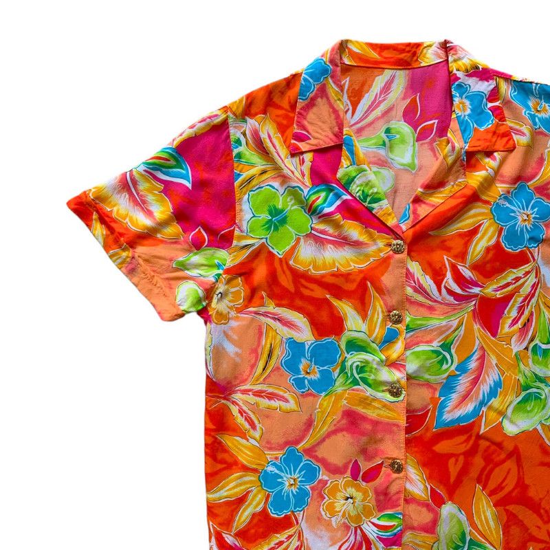 Vintage Vintage shirt with flower patterns Size M / US 6-8 / IT 42-44 - 2 Thumbnail