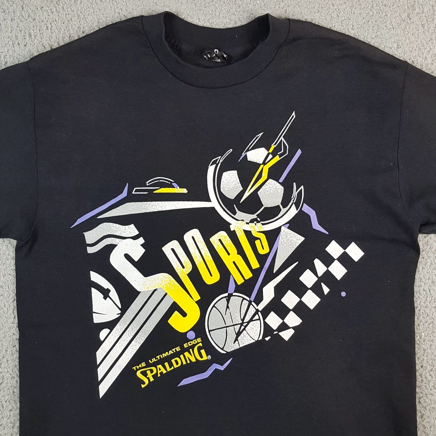 Spalding VINTAGE Spalding Basketball Tee 90s Black T-Shirt Mens Size M Soccer USA Size US M / EU 48-50 / 2 - 3 Thumbnail