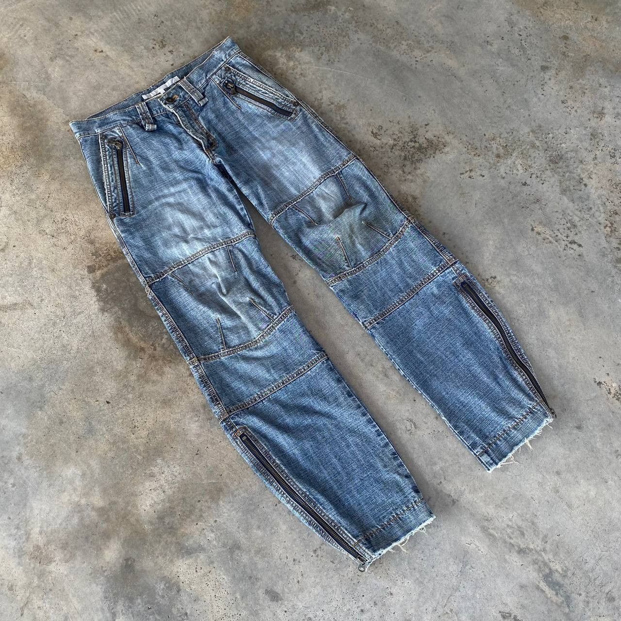 5351 POUR LES HOMMES × Beauty Beast × Japanese Brand JAPANESE BUONA GIORNATA DISTRESSED BIKER JEAN ZIPPER ANKLE Size US 29 - 14 Thumbnail