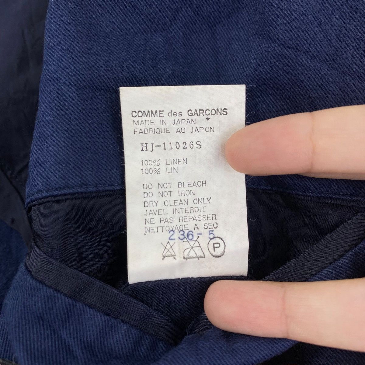 Comme des Garcons COMME Des GARCONS Homme Blazer Jacket Linen Indigo Size US S / EU 44-46 / 1 - 5 Thumbnail