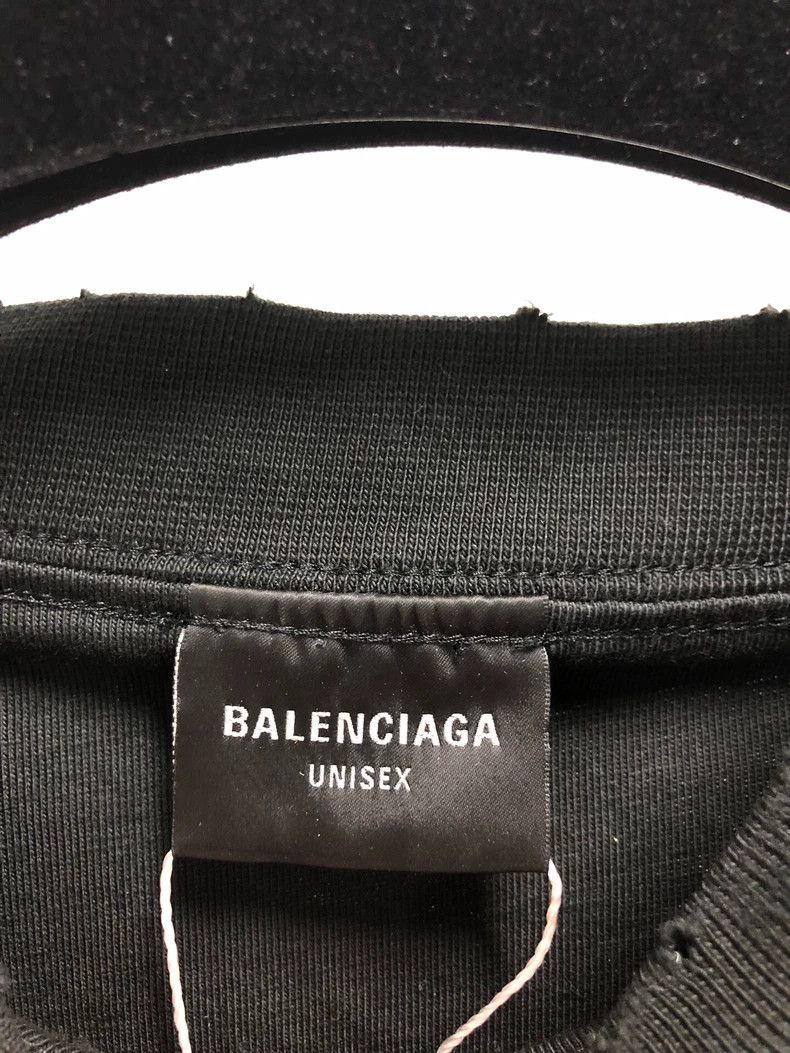 Balenciaga Balenciaga Printed Distressed Short Sleeve, Inside-Out Gar Size US L / EU 52-54 / 3 - 3 Thumbnail