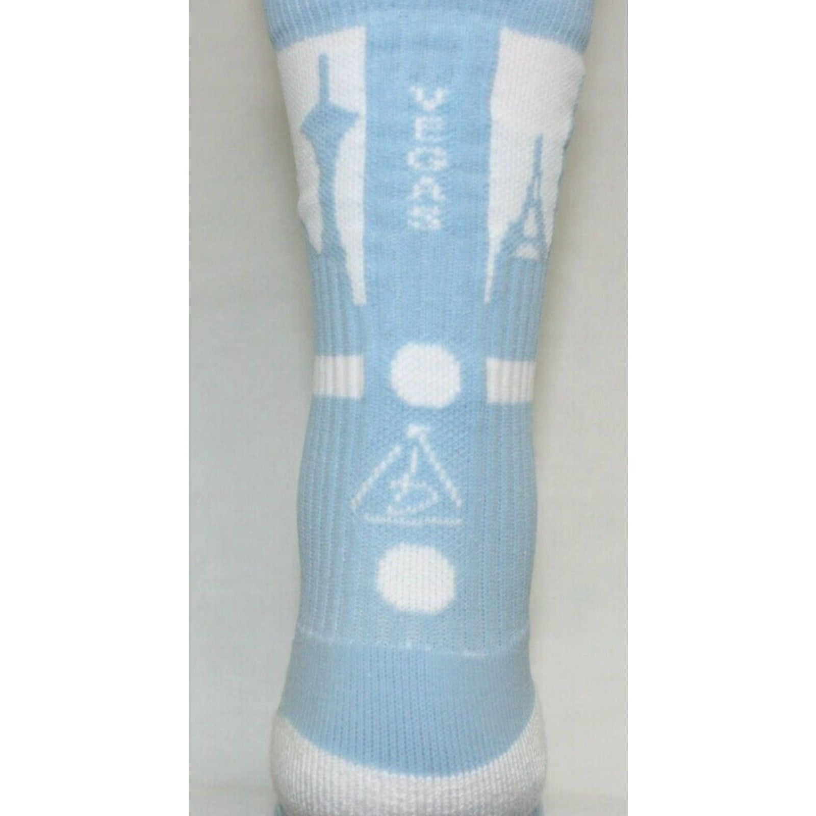 Vintage VINTAGE Rep It City Las Vegas Light Blue White CoolMax Basketball Socks Mens Sock M/L Size ONE SIZE - 2 Thumbnail