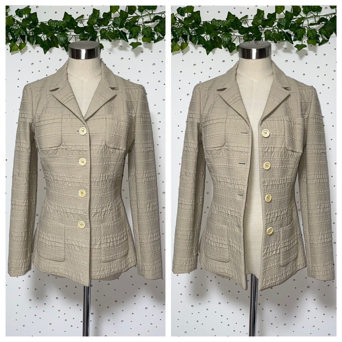 Prada Prada 3D Art Design 4B Tailored Jacket 42 Beige PRADA Size M / US 6-8 / IT 42-44 - 4 Thumbnail