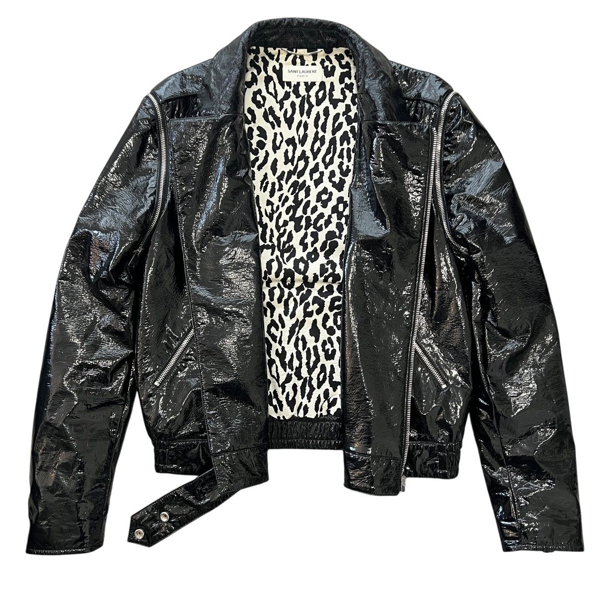 Saint Laurent Paris SAINT LAURENT HEDI 15AW Leopard Patents Double Riders Jacket Size US M / EU 48-50 / 2 - 6 Thumbnail