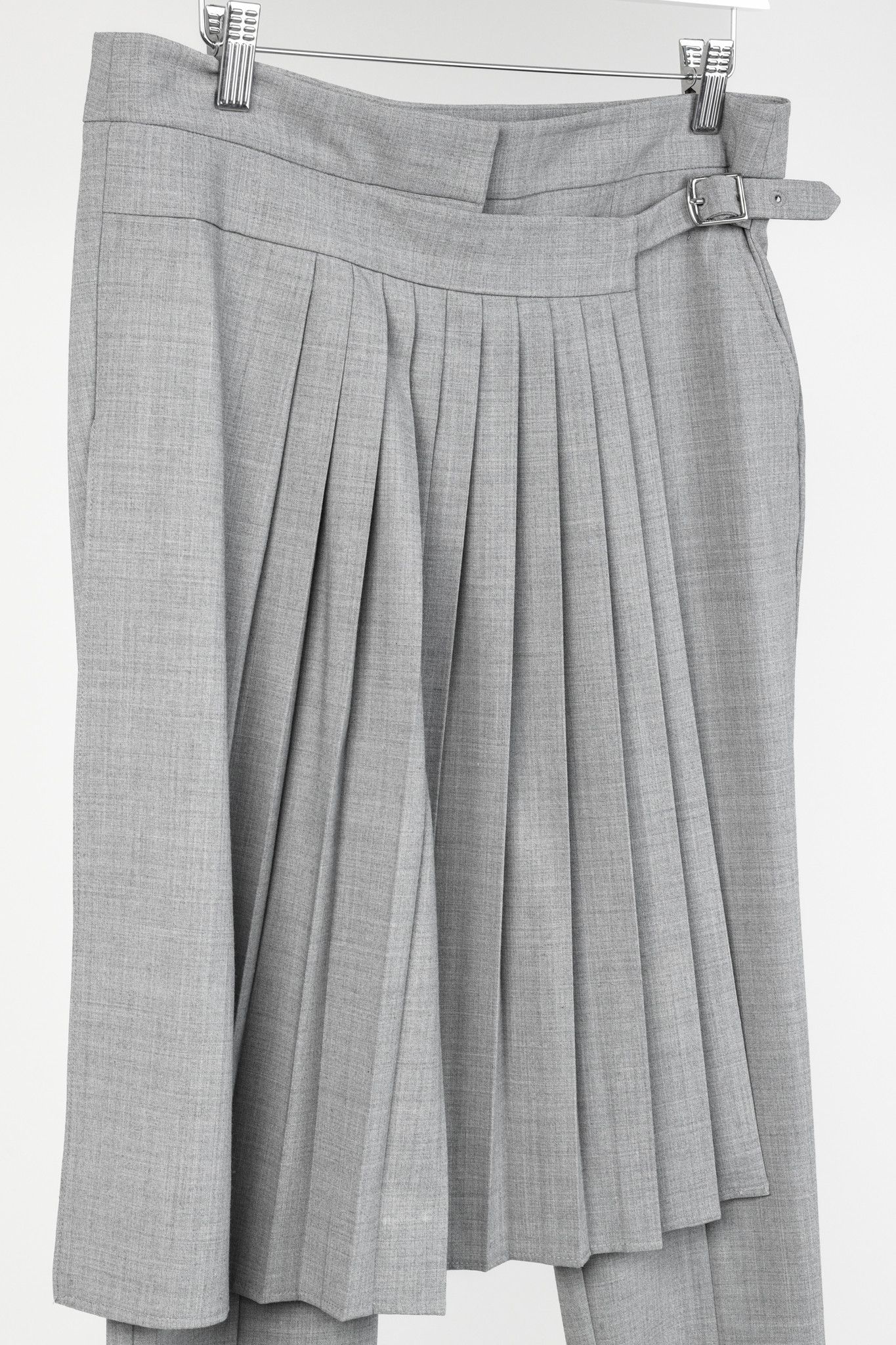 Tibi Tibi Grey Stretch-Wool Layered-Pleated Pants Size 27" / US 4 / IT 40 - 3 Thumbnail