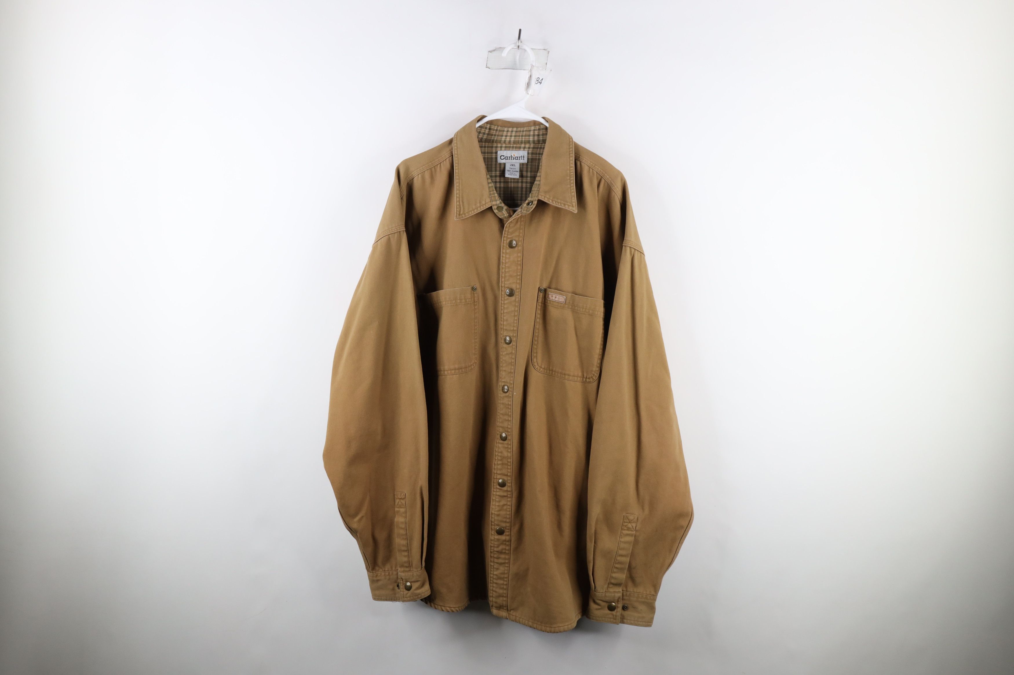 image of Carhartt Lined Canvas Button Shirt Jacket Jac Shirt in Brown, Men's (Size 2XL)