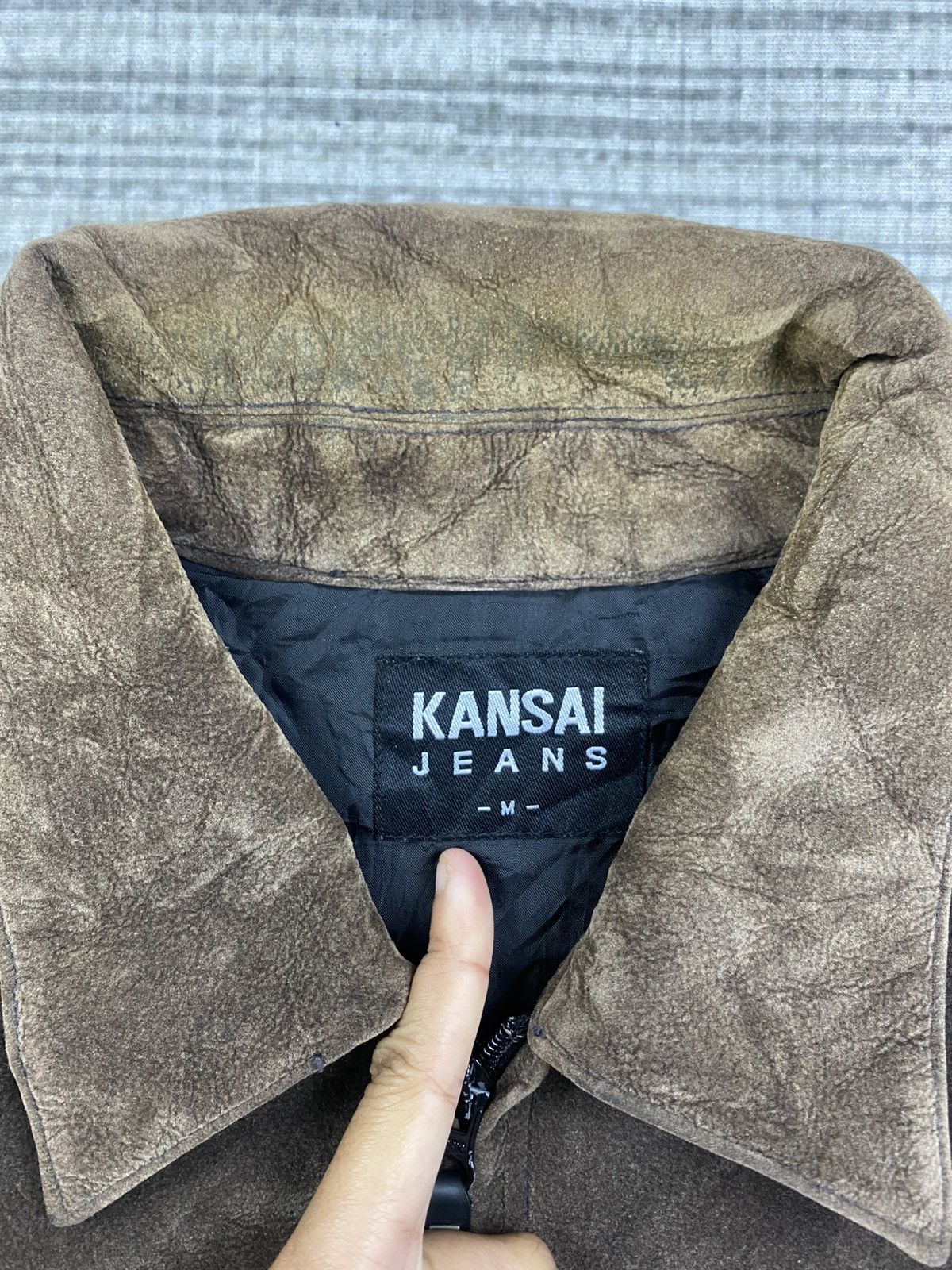 Kansai Yamamoto Vintage Kansai Yamamoto Jeans Suede Leather Zipper Jacket Size US M / EU 48-50 / 2 - 10 Thumbnail