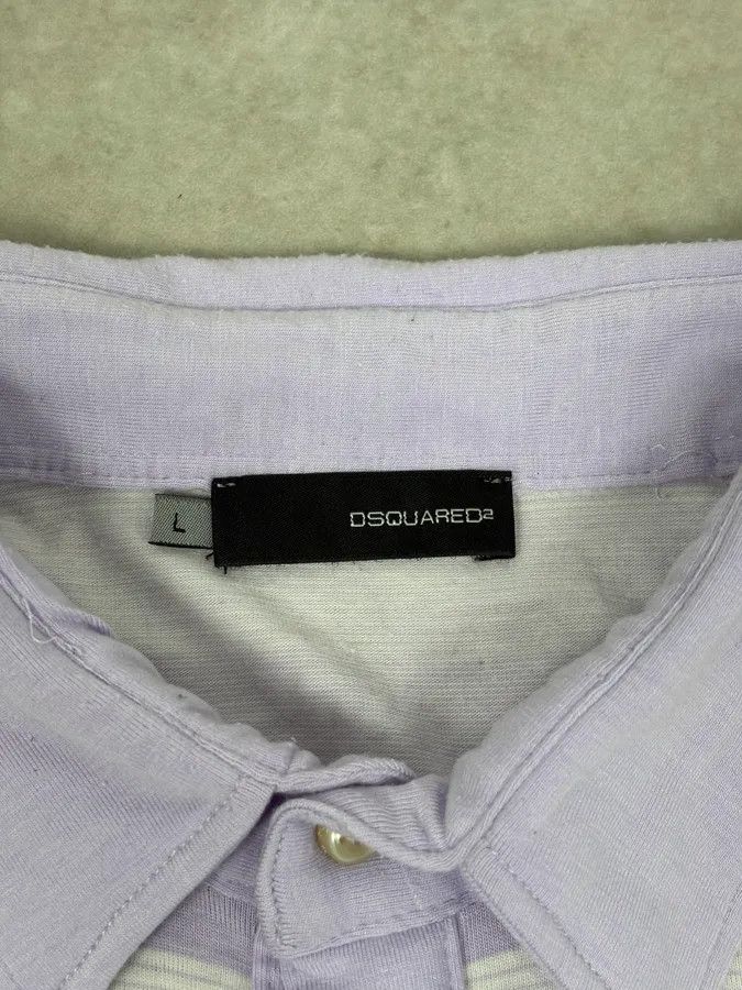 Dsquared2 2000s Dsquared2 Lavender Striped Embroidered Polo Size US S / EU 44-46 / 1 - 8 Thumbnail
