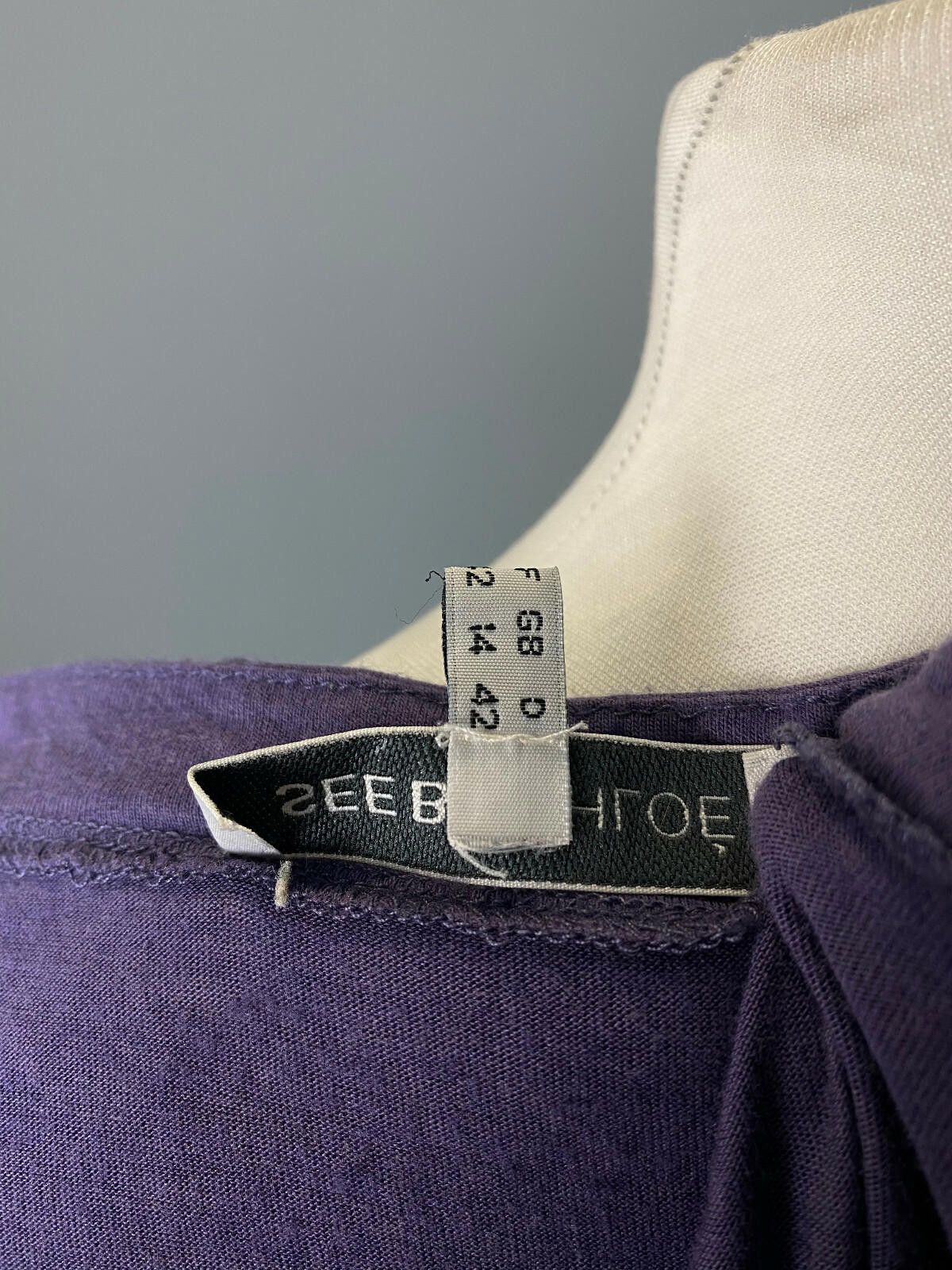 Designer Ladies See by Chloe Purple Open Front A-Line Dress Size 10 Size L / US 10 / IT 46 - 10 Thumbnail