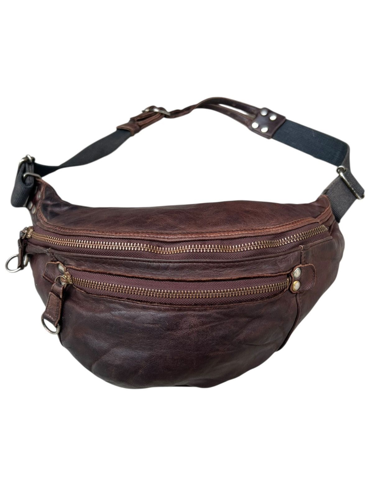 Leather Regalo Tokyo Japan Patina Leather Cargo Chest Bag Size ONE SIZE - 2 Thumbnail