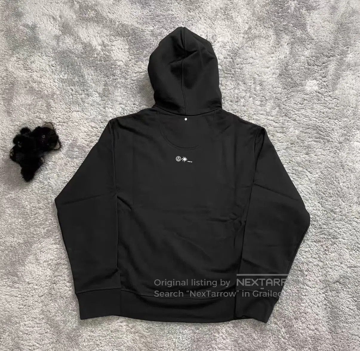 OAMC Black Graphic Print Hoodie with Kangaroo Pocket. Size US M / EU 48-50 / 2 - 2 Thumbnail